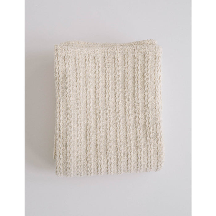 Cable Knit Baby Blanket: Natural