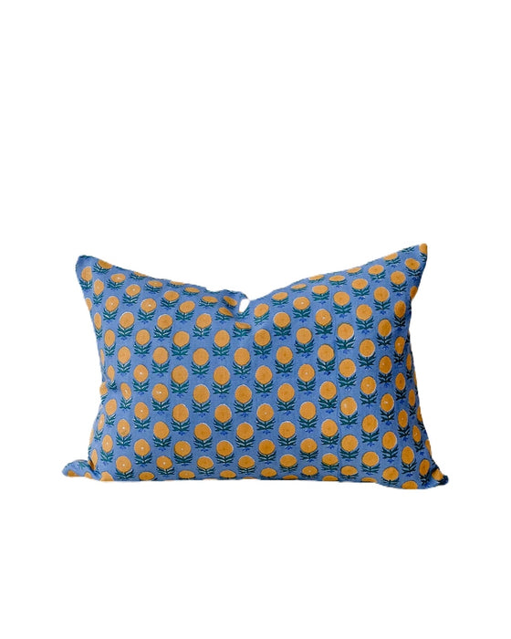 Pakhi Blue - Hand Block-Printed Pillow Cover (Pre-Order)