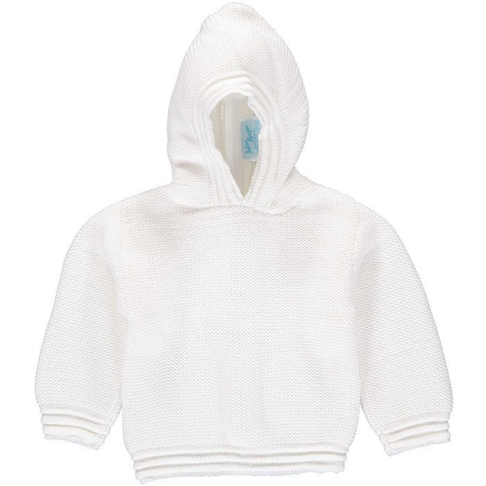 Hooded Zip Back Sweater - White