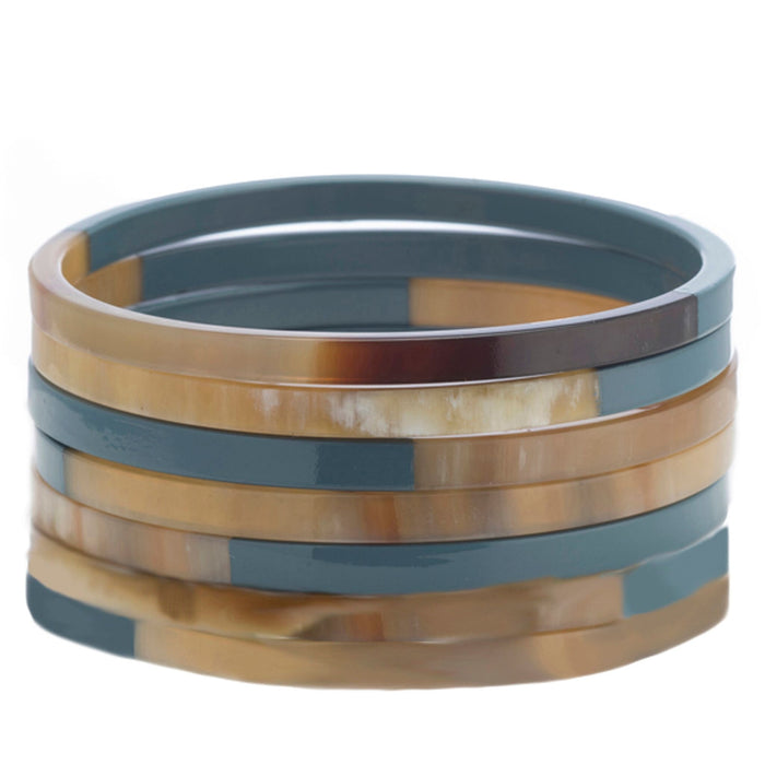 Blue Lacquer Set of Bracelets