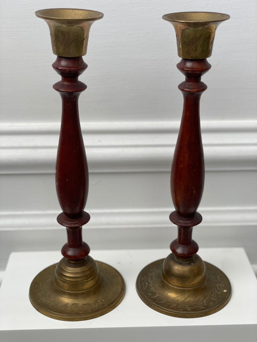 Antique Candlestick Holders, Set of 2