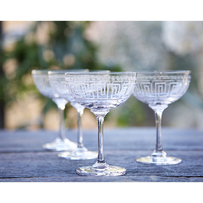Set of 6 Crystal Champagne Saucers