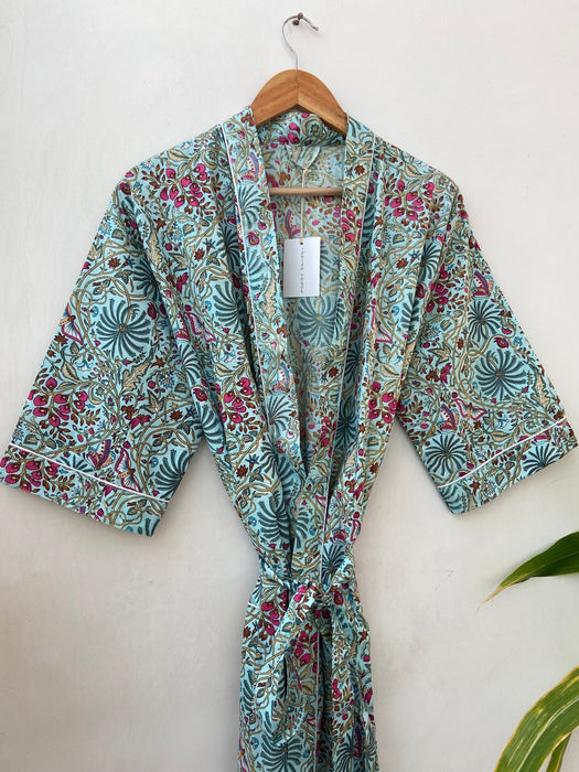 Kimono Robe Blue-Green
