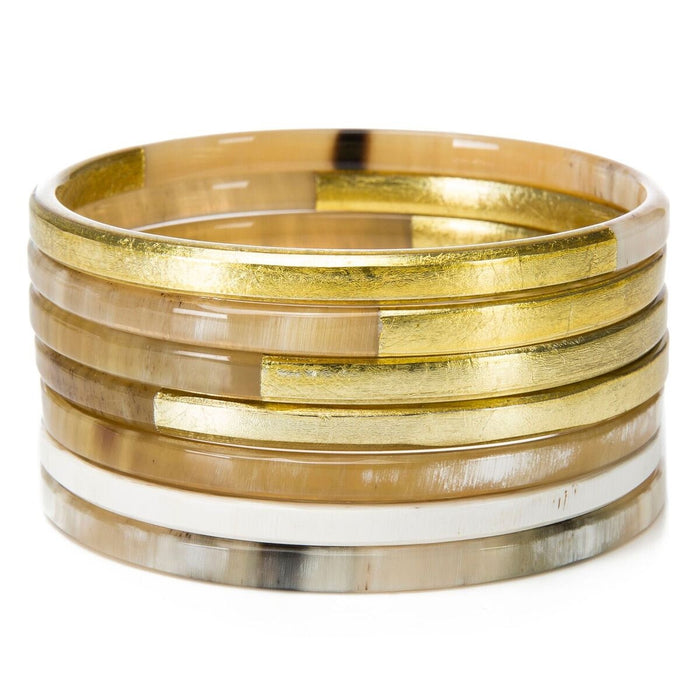 Gold Leaf Bracelet Set