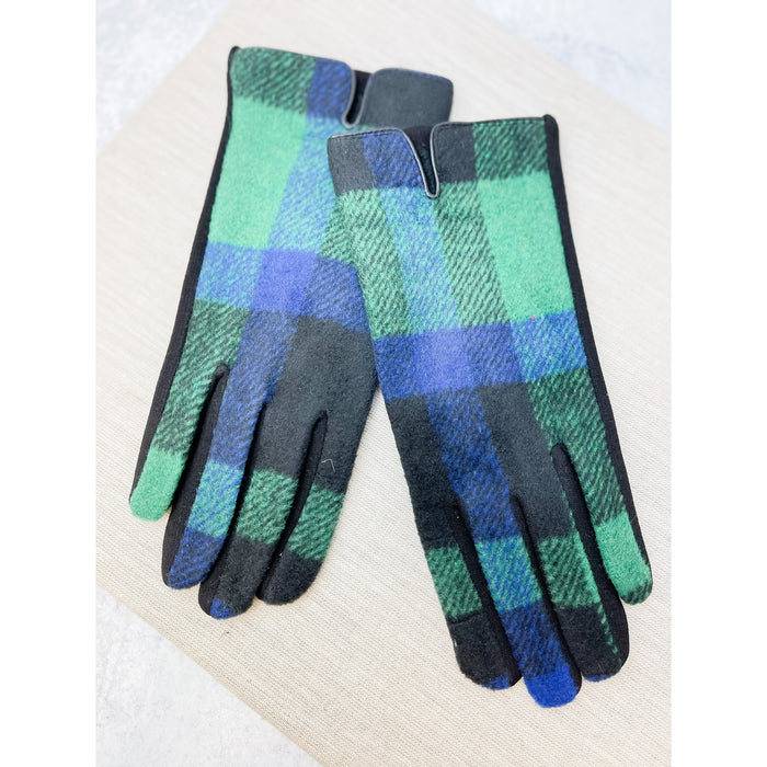 Plaid Touchscreen Gloves