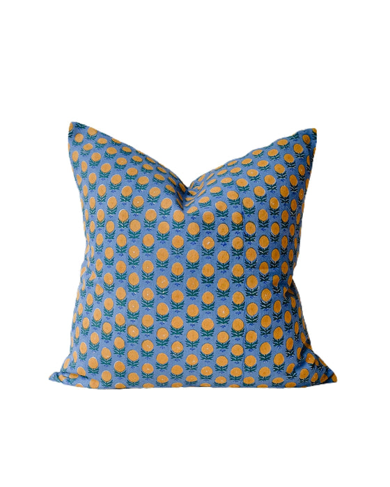 Pakhi Blue - Hand Block-Printed Pillow Cover (Pre-Order)